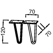 Paire de pieds H12 cm. en acier. Finition doré Réf. EB2568-GLD