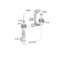 Ensemble composé 552 + 561 + 556 + 558 pour évier inox C5911 réf. 0204311