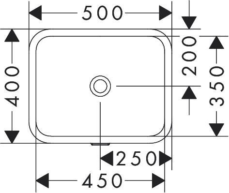 hansgrohe Xuniva Q Vasque sous-plan 450/350 sans trou pour robinet avec trop-plein, SmartClean, Blanc