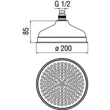 Pomme de douche chrome diamètre 200 mm réf. AD139/12CR