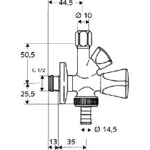 Robinet equerre combine 1/2 03845 CHR GR33