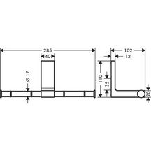 AXOR Universal Rectangular Porte-papier WC double, Chromé