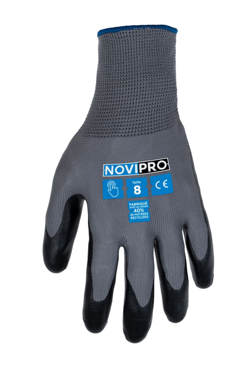 Lot 10 gants manutention générale - milieu sec - tous travaux -taille 8 Novipro