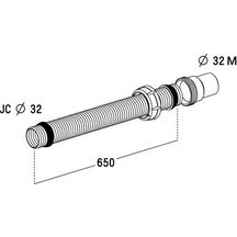 Tube vidhooflex diamètre32 650 mm + douilles 6001 Réf.206001