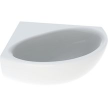 Lave-mains d’angle Bastia largeur 45,5cm profondeur 40cm sans trou de robinetterie sans trop-plein blanc Réf. 501.611.00.4