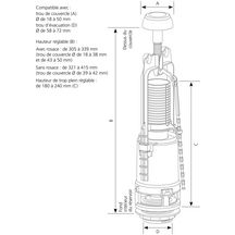 Mécanisme de chasse WC SWITCH 22 interrompable boite Réf. 32225020