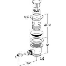 Bonde pour lavabo auto laiton chromé brillant L3212 réf.501030