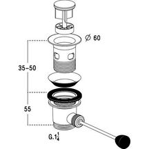 Bonde de lavabo automatique chromé avec L3213 réf. 0501044