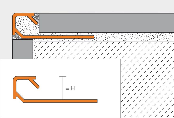 Profilé de finition Schlüter Quadec AE épaisseur 10mm en aluminium naturel anodisé mat 2,50m Q100AE