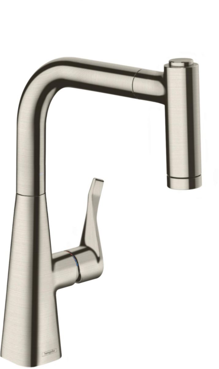 hansgrohe Metris M71 Mitigeur de cuisine 220, avec douchette extractible 2 jets, Chromé