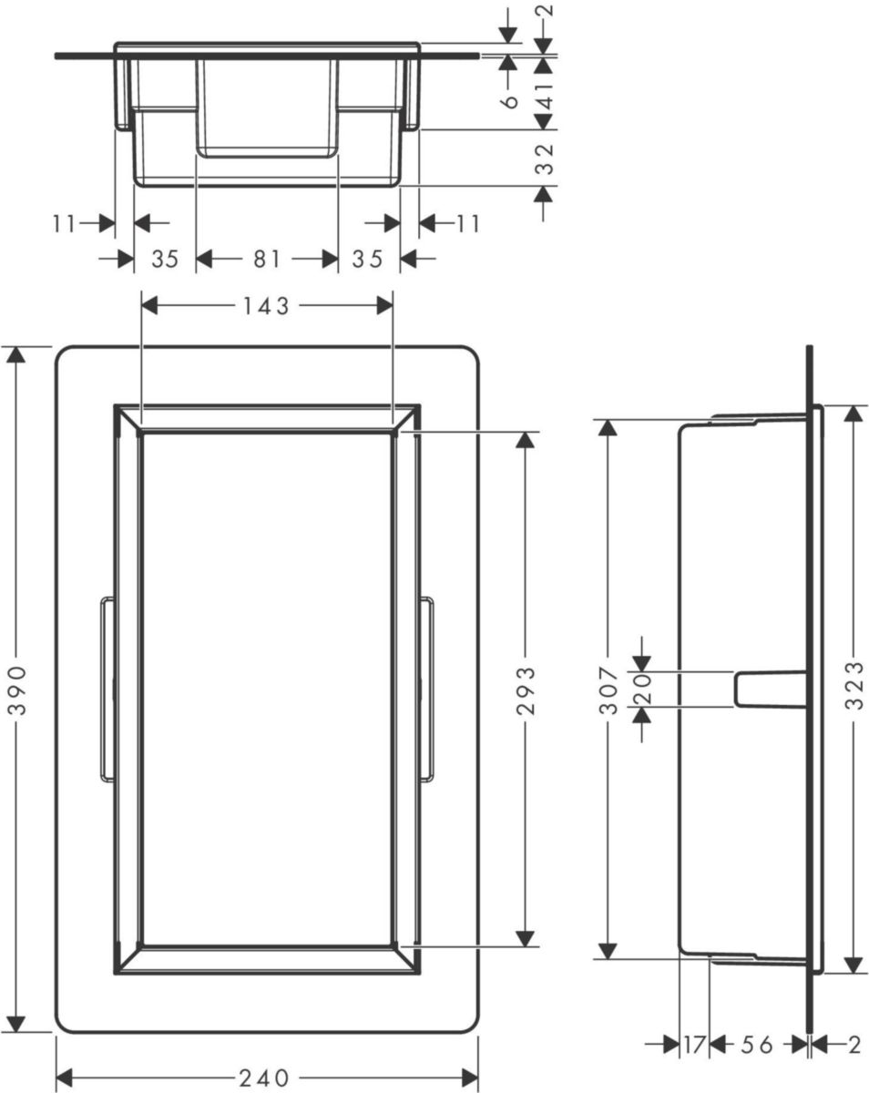 hansgrohe XtraStoris Original Niche murale 300/150/70 avec cadre intégré, Blanc mat