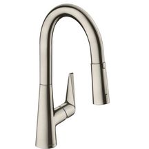 hansgrohe Talis M51 Mitigeur de cuisine 160, avec douchette extractible 2 jets, Aspect acier inox