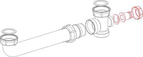 Tubulure évier 2 cuves standard Plastique 0204016