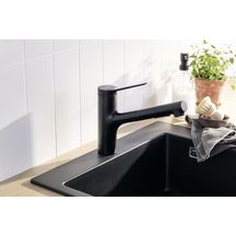 hansgrohe Zesis M33 Mitigeur de cuisine 150, douchette extractible, 2jet, Noir mat