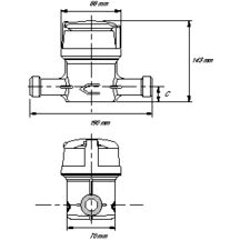 Compteur volumétrique eau froide AQUADIS 190mm DN20 pré-équipé com. Réf AQ20QCR160V