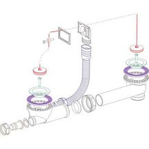 Ensemble composé 552 + 561 + 556 + 558 pour évier inox C5911 réf. 0204311