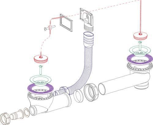 Ensemble composé 552 + 561 + 556 + 558 pour évier inox C5911 réf. 0204311