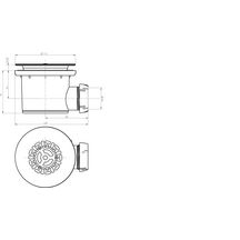 Bonde de douche Altech D90 horizontale grille plate inox brossé