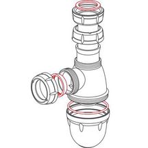 Siphon plastique chromé L211M, Diamètre 32 mm, hauteur réglable 132 - 172 mm V0 Réf. 0201231