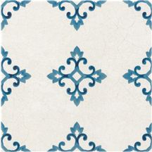 Grès cérame émaillé Barwolf Delft modern Vintage blanc bleu décor mix pattern 1 18,5 x 18,5 cm KE-18001