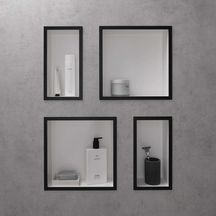 hansgrohe XtraStoris Individual Niche murale 300/150/100 blanc mat avec cadre design, Noir mat