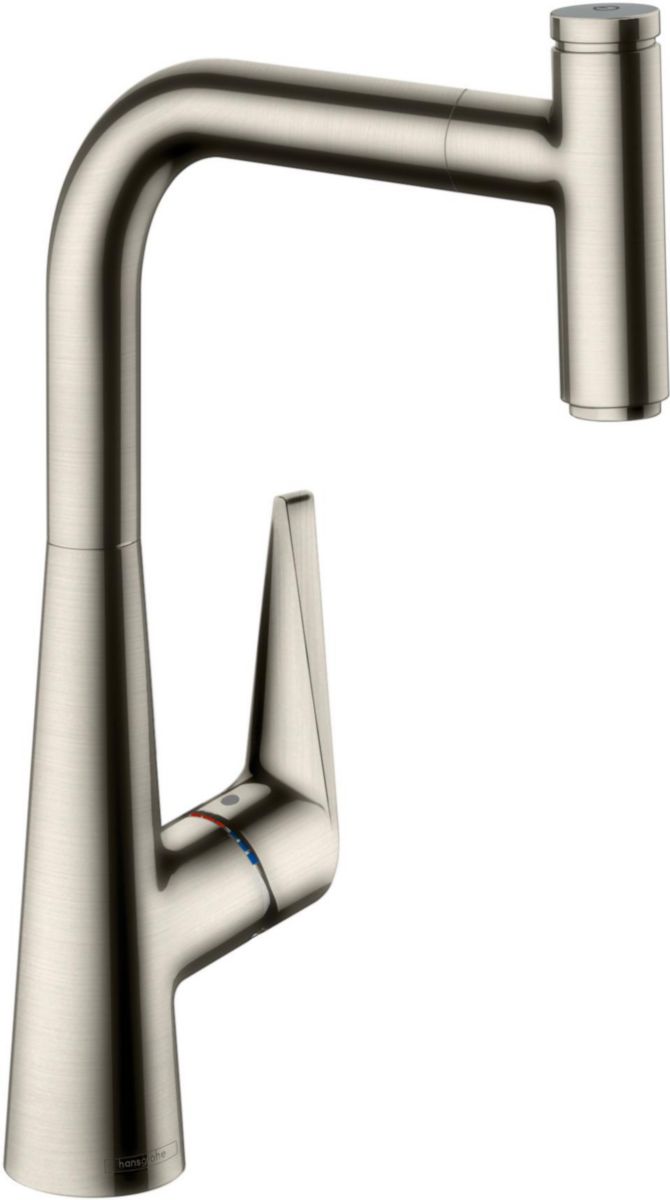 hansgrohe Talis Select M51 Mitigeur de cuisine 300, avec douchette extractible 1 jet, Aspect acier inox