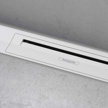 hansgrohe RainDrain Flex Caniveau de douche linéaire 900 à découper pour installation contre le mur, Blanc mat