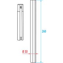 Barre droite pour main courante Polyalu longueur 26 cm Profil aluminium + résine de synthèse Blanc réf. 046420