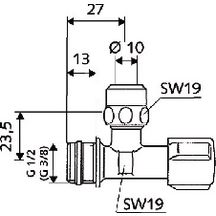 Robinet equerre court 1/2 x 3 / 8 0 réf. 049120699