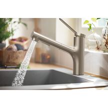 hansgrohe Zesis M33 Mitigeur de cuisine 150 EcoSmart avec douchette extractible 2jets, Chrome