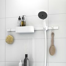 hansgrohe WallStoris Ensemble d'accessoires de douche sans thermostatique, Blanc mat