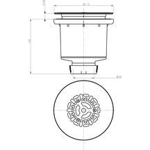 Bonde de douche Altech D90 verticale grille plate inox brossé