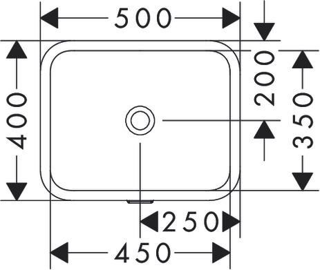 hansgrohe Xuniva Q Vasque sous-plan 450/350 sans trou pour robinet avec trop-plein, SmartClean, Blanc