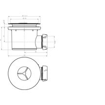 Bonde de douche Altech horizontale D90 sans dôme pour receveur DAILY