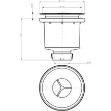 Bonde de douche Altech verticale D90 sans dôme pour receveur DAILY