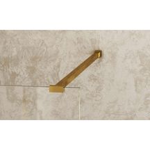 Paroi de douche WALK IN fixation sur pince, Série MELINA, MITWF130200GPE, largeur 130 cm, hauteur 200 cm, Profilé Gold Réf : 1403041373