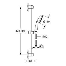 Ensemble de douche 2 jets 8l avec barre 600 mm Tempesta 110 Chromé Réf. 26162003