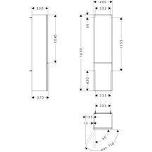 hansgrohe Xelu Q Colonne 400/350 Chêne clair naturel, charnière de porte gauche, Finition de la poignée: Chrome