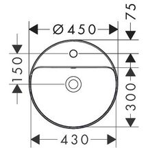 hansgrohe Xuniva S Vasque semi-encastrée 450/450 sans trou pour robinet avec trop-plein, Blanc