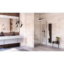 Paroi de douche Porte coulissante grande largeur 2 éléments, Série MELINA, MID2R180205VPE, largeur 180 cm, hauteur 205 cm, Profilé Argent Réf : 1403041331