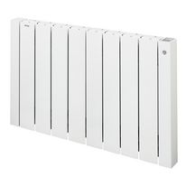 Radiateur électrique Acova Volga Plus , Régulation digitale + œil NF Perf, puissance 1500W, hauteur 575 mm , largeur 928 mm , 8 éléments , Blanc RAL 9010 Réf. TAMH-150-093/CF