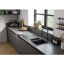 hansgrohe Talis M54 Mitigeur de cuisine 210, avec douchette extractible 1 jet, sBox, Noir mat