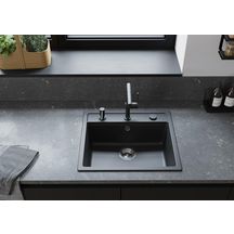 hansgrohe Talis M54 Mitigeur de cuisine 270, avec douchette extractible 1 jet, Noir mat