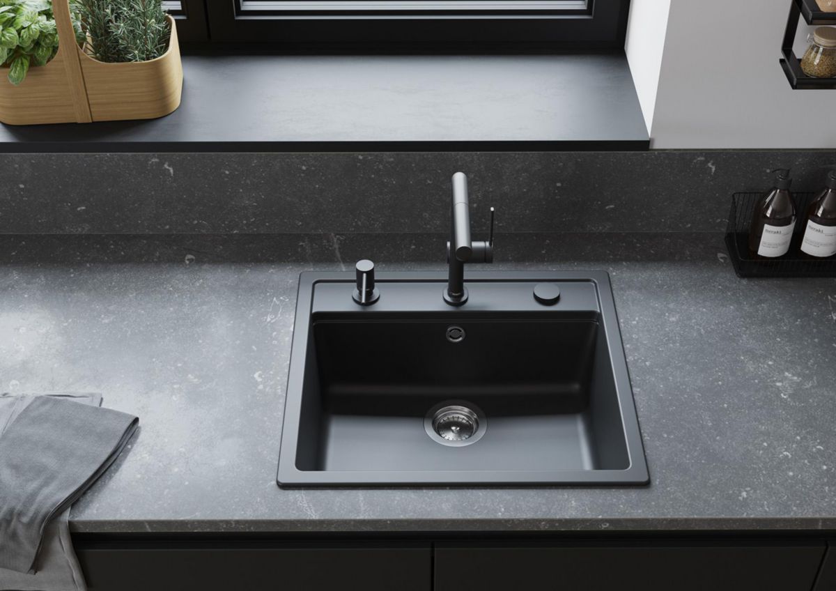 hansgrohe Talis M54 Mitigeur de cuisine 270, avec douchette extractible 1 jet, Noir mat