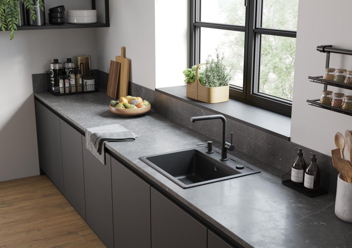 hansgrohe Talis M54 Mitigeur de cuisine 270, avec douchette extractible 1 jet, Noir mat