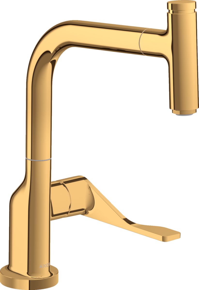 AXOR Citterio Mitigeur de cuisine 230 avec douchette extractible, Aspect doré poli