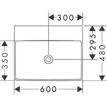 hansgrohe Xelu Q Lavabo à poser 600/480 sans trop plein ni trou pour robinet, SmartClean, Blanc