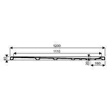 Receveur RENOVA céramique 120 x 80 ultra-plat à poser/à encastrer émaillé 4 côtés PN 18 de série pour bonde siphoïde 90 Réf. 00727800000AG3