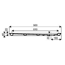 Receveur RENOVA céramique 90 x 90 ultra-plat à encastrer bords amincis 4 côtés PN 12 de série pour bonde siphoïde de 90 Réf. 00734800000AG3