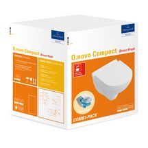 Pack WC suspendu O.NOVO avec cuvette compacte sans bride DirectFlush abattant à charnières QuickRelease et SoftClosing Réf. 5688FR01